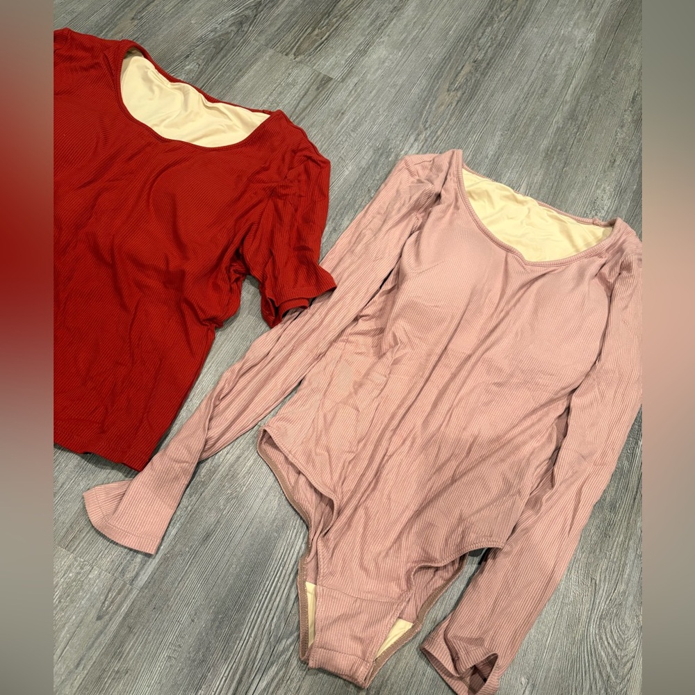 Fawnfit Women T Shirt and A Bodysuit Women's XL Bundle NEW